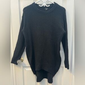 Six Crisp Days-Black Long Sleeve Sweater with zippers on the side